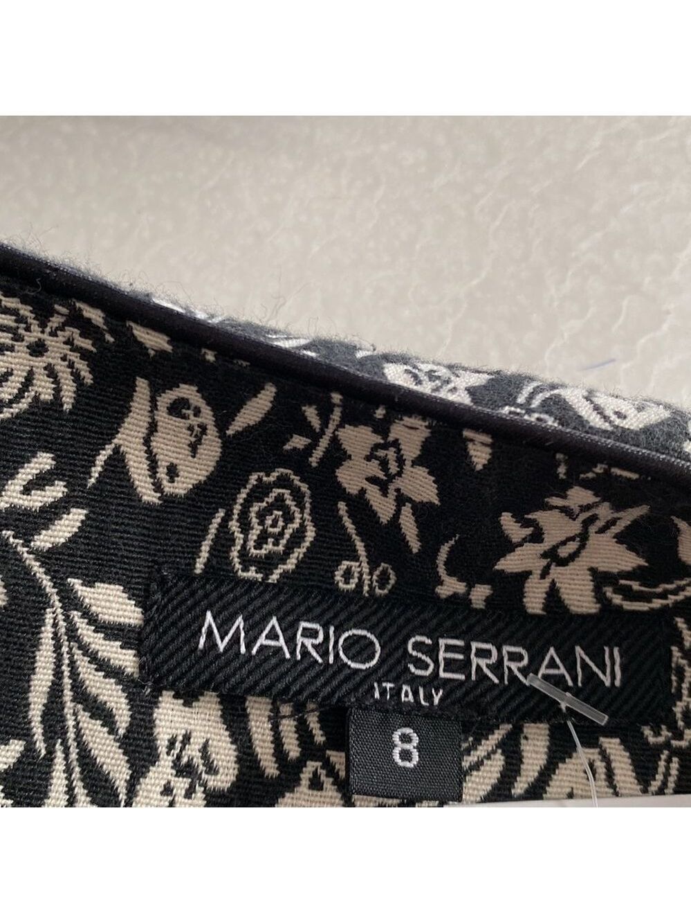 MARIO Serrani Italy Long Floral Print collarless Cardigan Size 8 - Picture 6 of 16